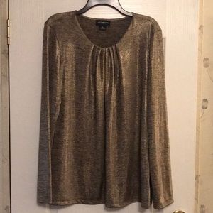 Liz Claiborne XL gold/black slinky top